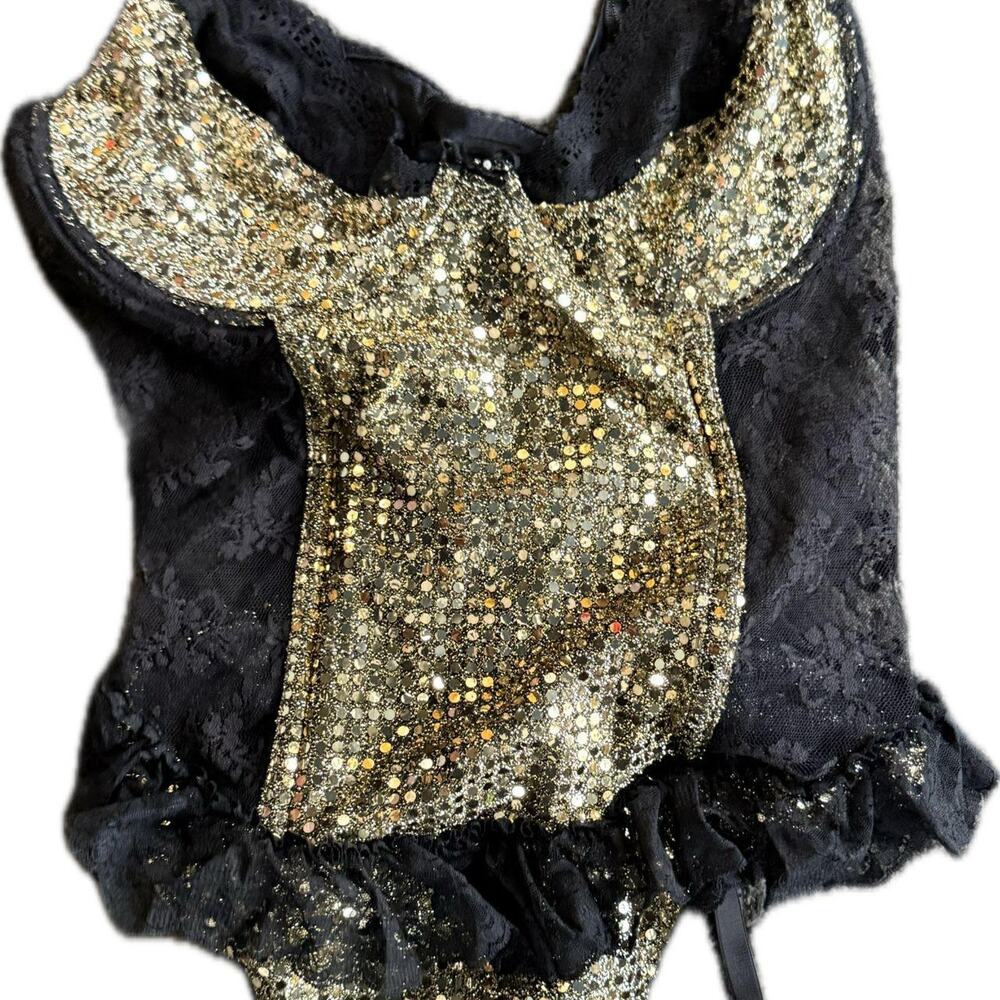 Mara intimates gold body suit Size 2X show girl